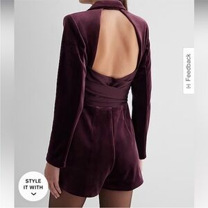 Express Backless Velvet Dress in Deep Purple